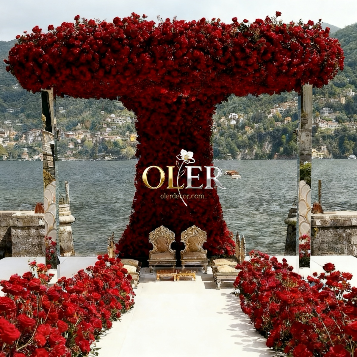 Silk Artificial Heart Shaped Wedding Arch Flower Decoration with Realistic Flowers for Valentine's Day and Graduation